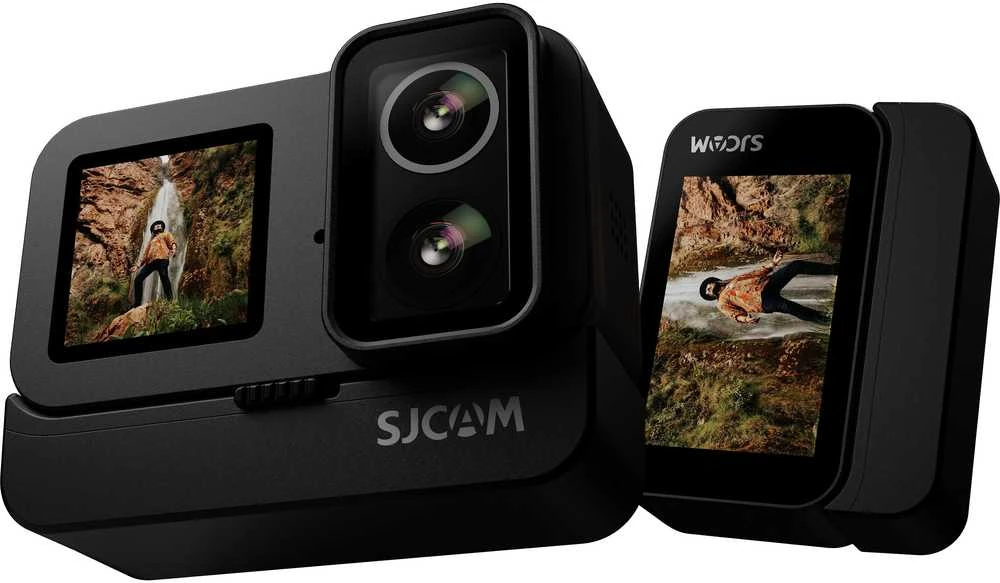 SJCAM SJ20 sports camera + auto-charge holder Juodas