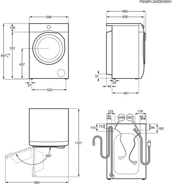 Skalbimo mašina AEG 7000 ProSteam Autodose kuivaava pyykinpesukone (LWR734E16Q)
