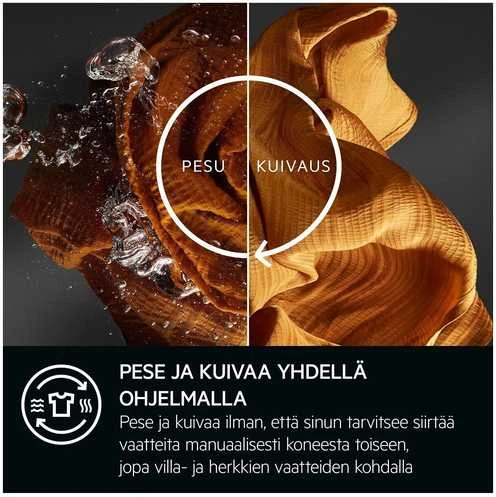 Skalbimo mašina AEG 7000 ProSteam Autodose kuivaava pyykinpesukone (LWR734E16Q)