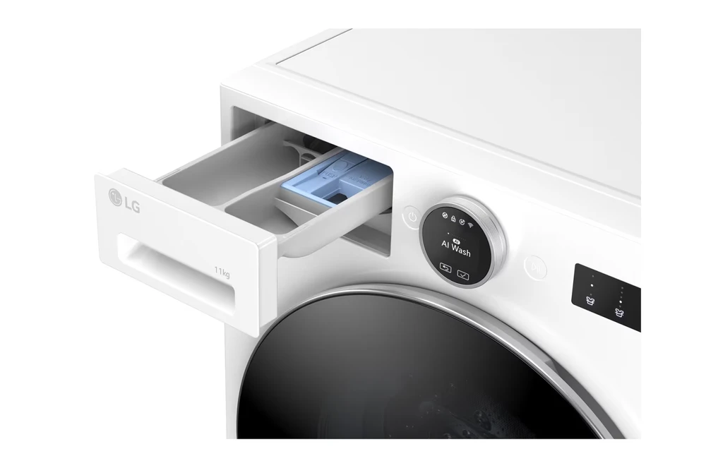 Skalbimo mašina LG F4X7011TWS, 11 kg, balta, A klasė, LCD ekranas, TurboWash360™, AI DD™, Wi-Fi