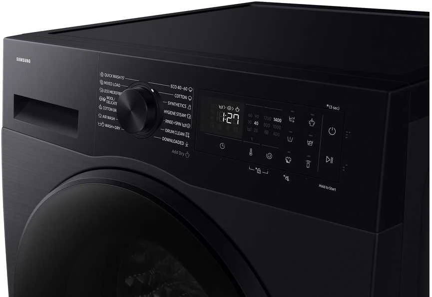 Skalbimo mašina Samsung WD11DG5B15BBEE kuivaava pyykinpesukone, musta