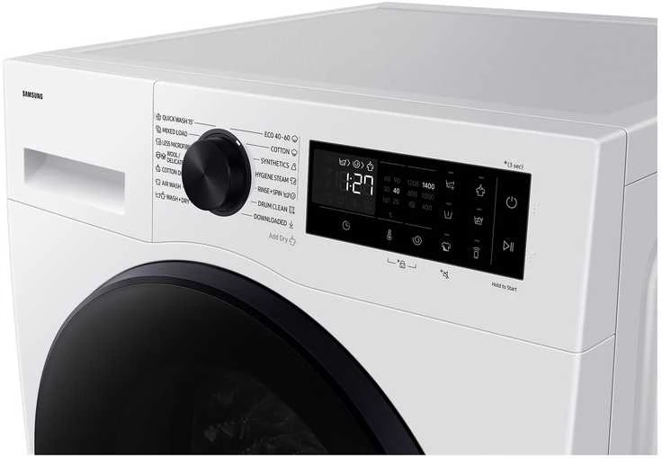 Skalbimo mašina Samsung WD11DG5B15BEEE edestä täytettävä pyykinpesukone, valkoinen