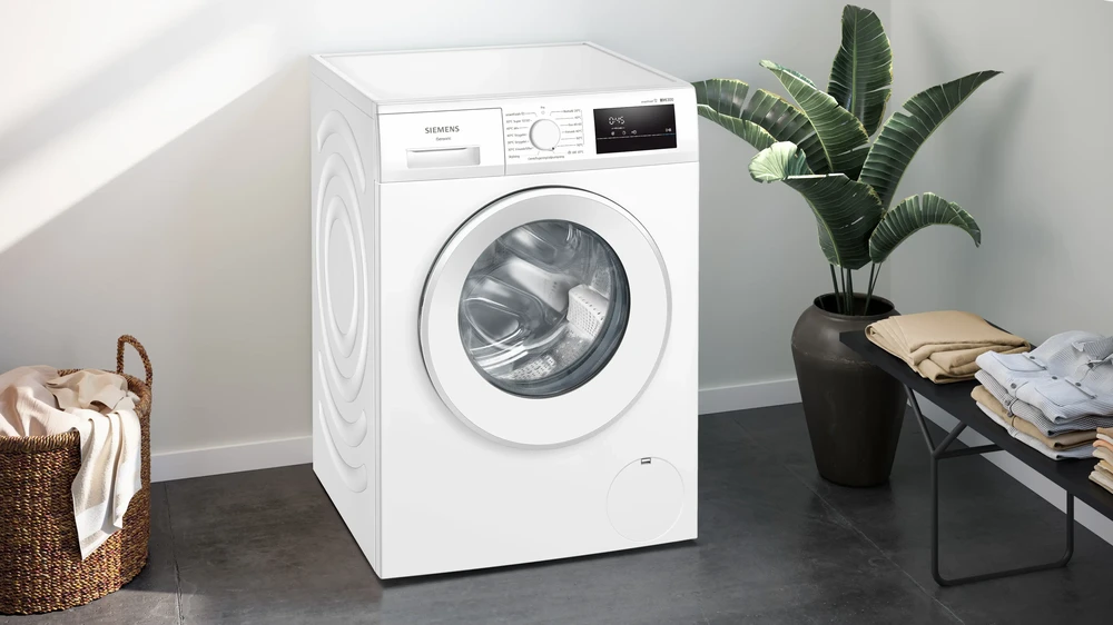 Skalbimo mašina Siemens WM12N08LDN, baltos spalvos