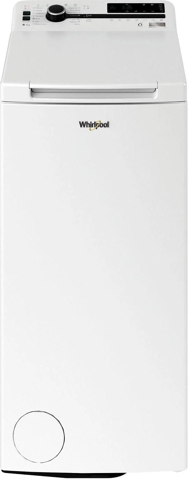 Whirlpool | Skalbimo mašina | TDLRBX 6252BS EU | Energy efficiency class B | Top loading | Skalbimo talpa 6kg | 1200 RPM | Gylis 60 cm | Plotis 40 cm | Ekranas | LED | Direct drive | Baltas