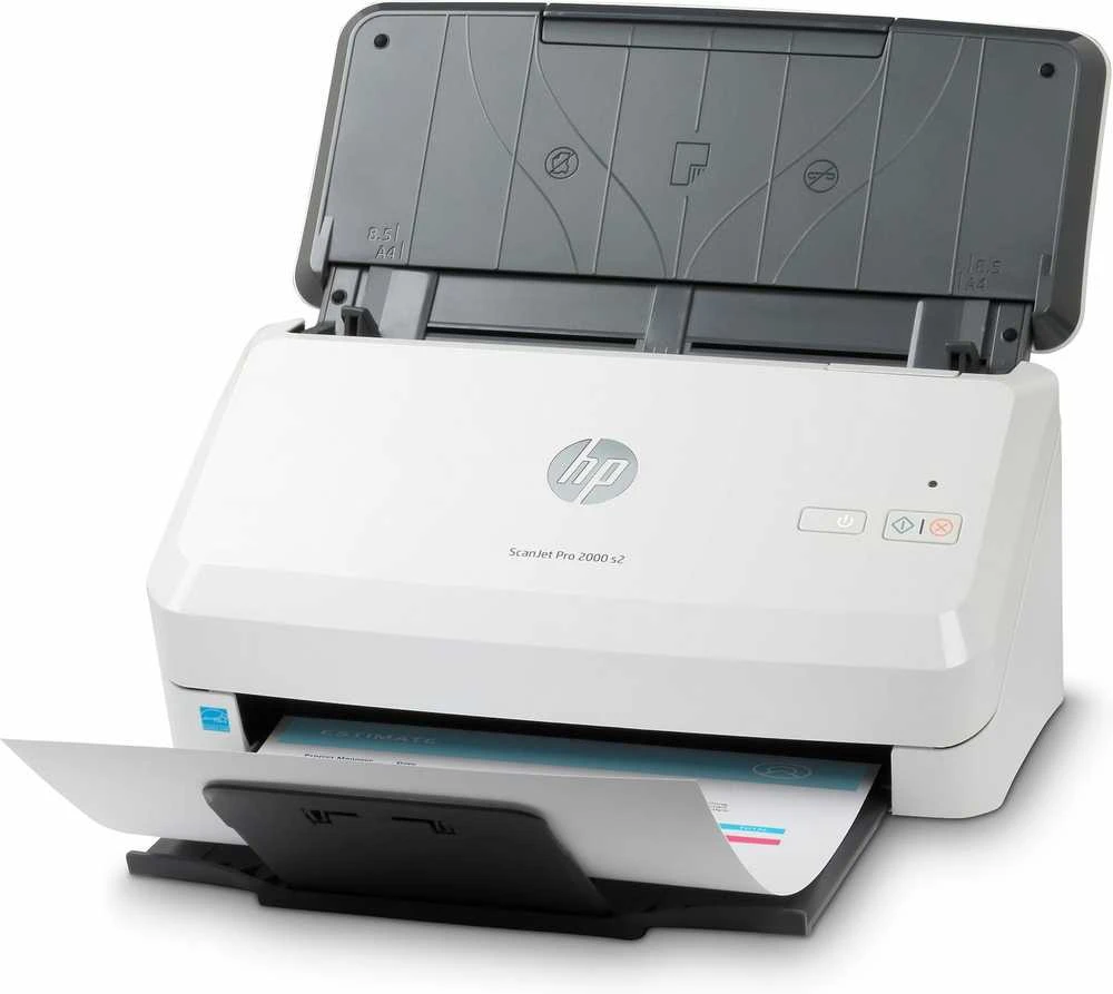 Skeneris Hewlett Packard (HP) „HP ScanJet Pro 2000 s2“ skaitytuvas – A4 spalvotas 600 dpi, lapų tiekimo nuskaitymas, automatinis dokumentų tiektuvas, automatinis dvipusis, OCR / nuskaitymas į tekstą, 35 ppm, 3500 puslapių per dieną