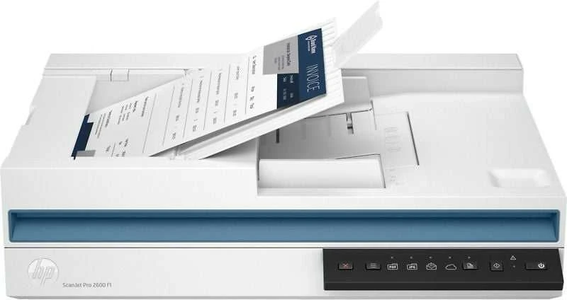 Skeneris Hewlett Packard (HP) „HP ScanJet Pro 2600 f1“ skaitytuvas – A4 spalvotas 300 dpi, plokščias nuskaitymas, automatinis dokumentų tiektuvas, automatinis dvipusis, OCR / nuskaitymas į tekstą, 25 ppm, 1500 puslapių per dieną
