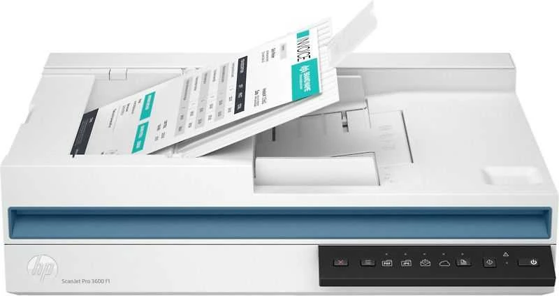 Skeneris Hewlett Packard (HP) „HP ScanJet Pro 3600 f1“ skaitytuvas – A4 spalvotas 600 dpi, plokščias nuskaitymas, automatinis dokumentų tiektuvas, automatinis dvipusis, OCR / nuskaitymas į tekstą, 30 ppm, 4000 puslapių per dieną