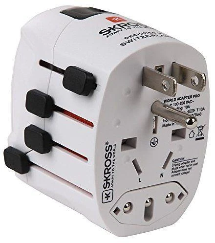 Kelioninis tinklo adapteris 230V 7A PRO kištukai AU/CN/UK/US/IT - lizdas EU SKROSS