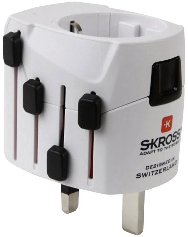 Kelioninis tinklo adapteris 230V 7A PRO kištukai AU/CN/UK/US/IT - lizdas EU SKROSS