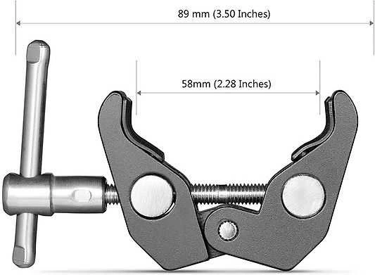 SMALLRIG 2058 SUPER CLAMP WITH 1/4" &amp; 3/8" THREAD