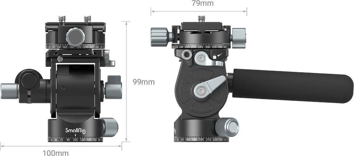 SmallRig 3457 Lightweight Fluid Video Head -videopää