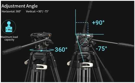 „SmallRig 3751“ tvirtas trikojis su skysčio galvute, AD 01