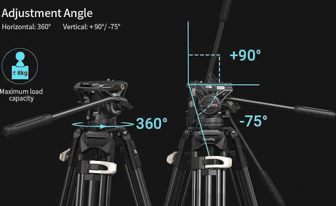 „SmallRig 3751“ tvirtas trikojis su skysčio galvute, AD 01