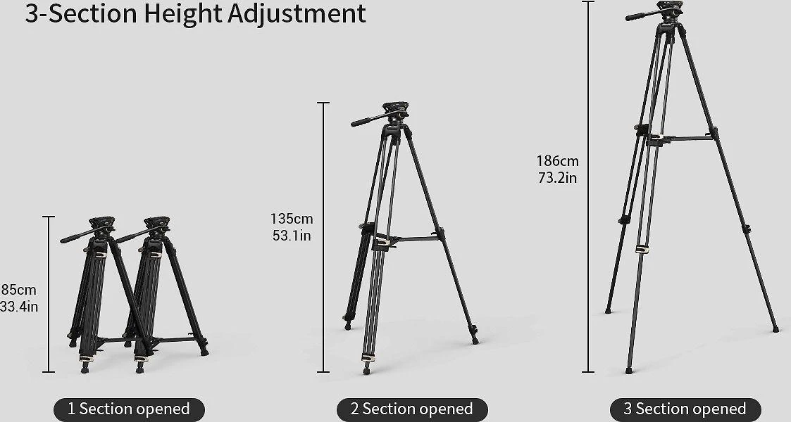 „SmallRig 3751“ tvirtas trikojis su skysčio galvute, AD 01