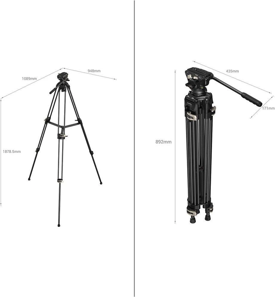 „SmallRig 3751“ tvirtas trikojis su skysčio galvute, AD 01