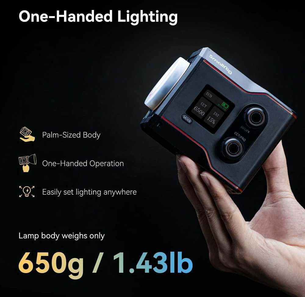 SMALLRIG 4376 LED VIDEO LIGHT COB RC 60B WITH POWERBANK CLAMP