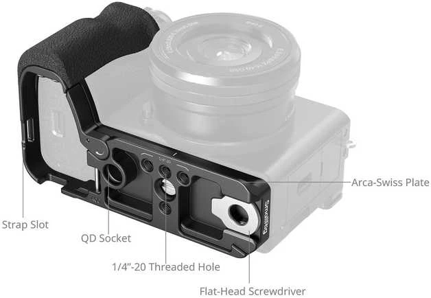 „SmallRig 5061“ L formos tvirtinimo plokštelė su silikonine rankena, skirta „Sony A6700“