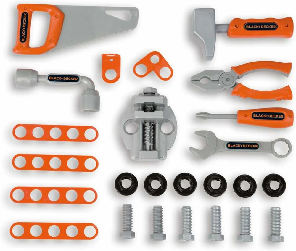 Black & Decker Juodas & Decker Dirbtuvės Smoby Juodas & Decker Bricolo Smart, juoda/pilka/oranžinė