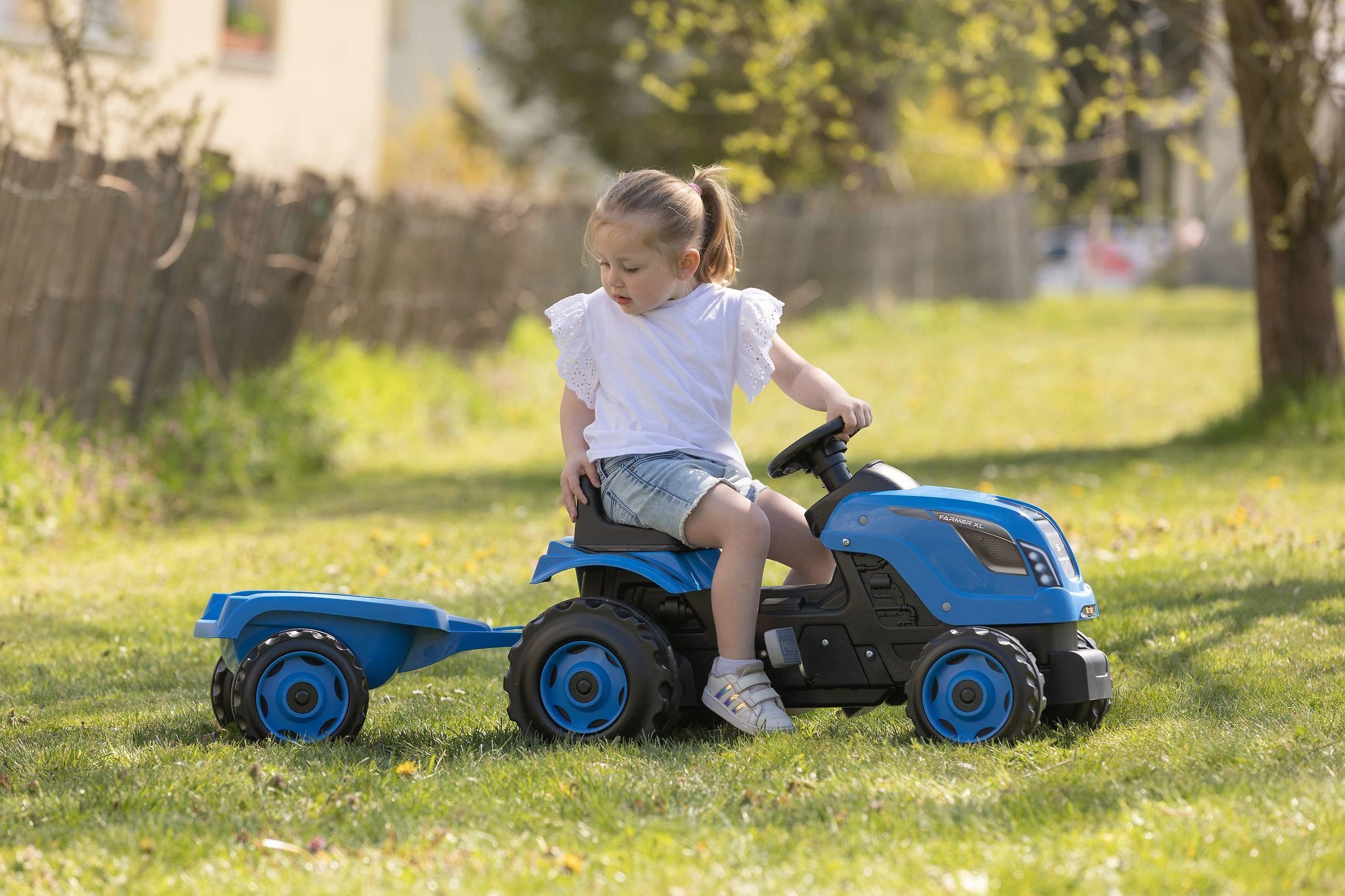 „Smoby XL Mėlyna Traktor for Pedal“ su priekaba