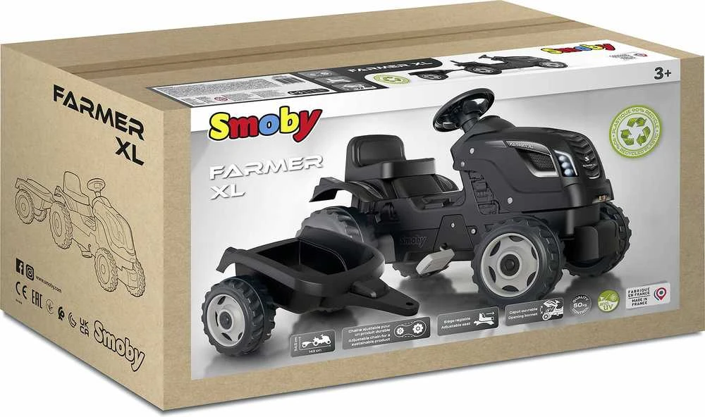 „Smoby Tractor XL Juodas for Pedal“ su priekaba