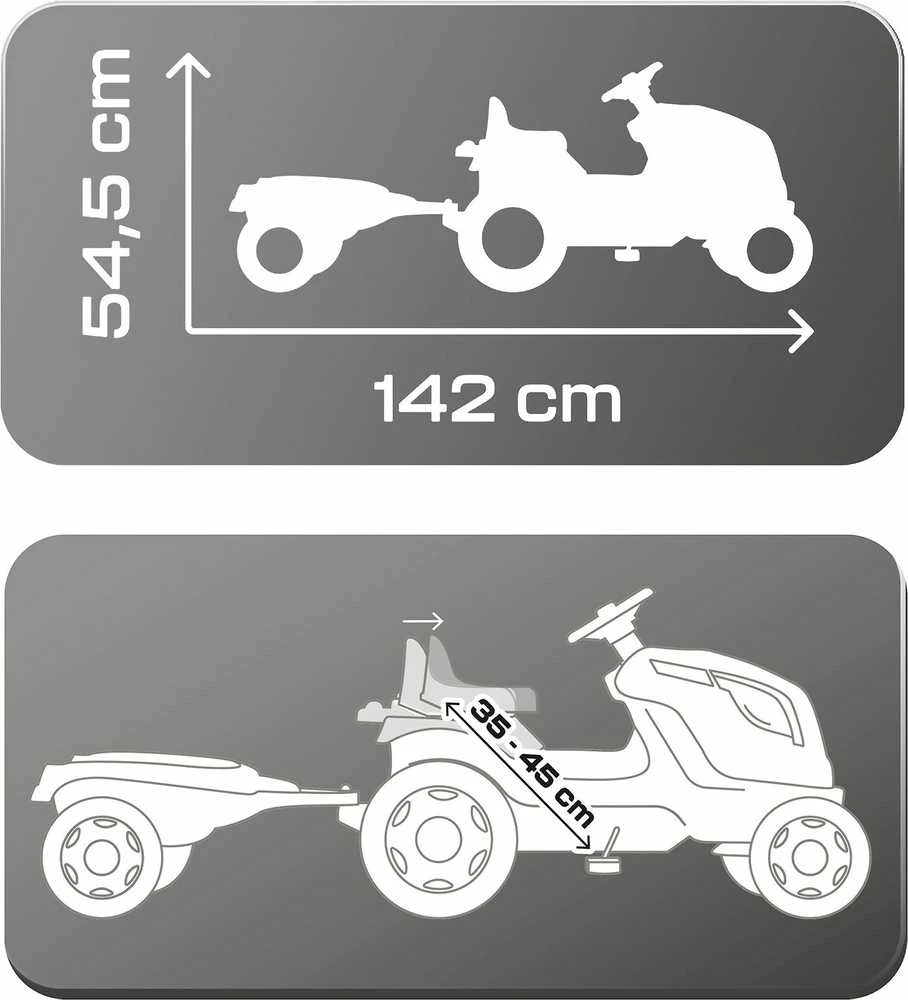 „Smoby Tractor XL Juodas for Pedal“ su priekaba