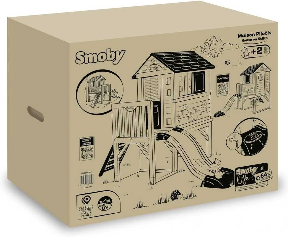 Lauko žaidimų namelis su čiuožykla Smoby Life