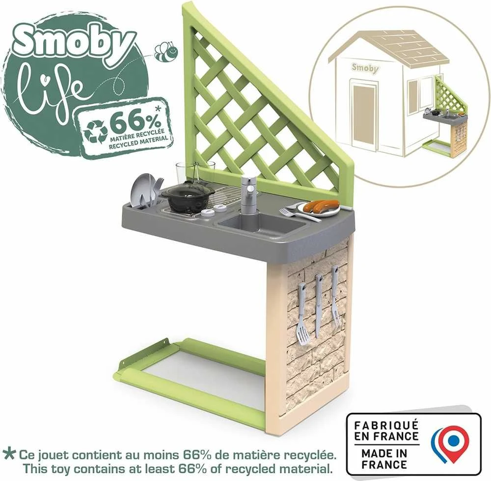 Smoby Vaikų žaidimų virtuvė su griliu ir kriaukle