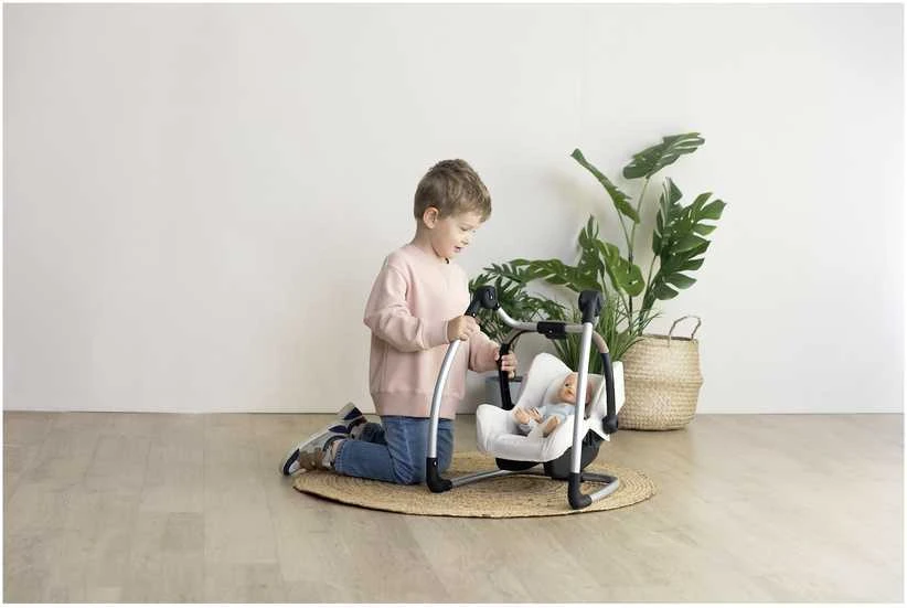 Trijų funkcijų smėlio spalvos lėlių kėdutė 3in1 Smoby