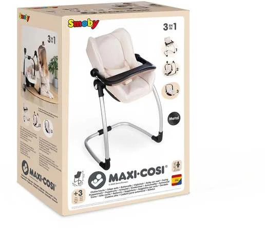 Trijų funkcijų smėlio spalvos lėlių kėdutė 3in1 Smoby