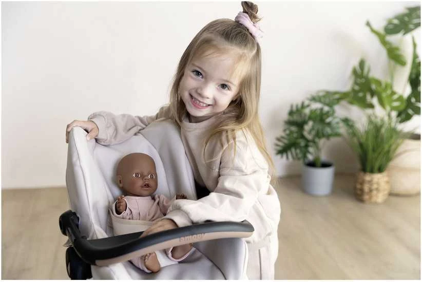 Trijų funkcijų smėlio spalvos lėlių kėdutė 3in1 Smoby