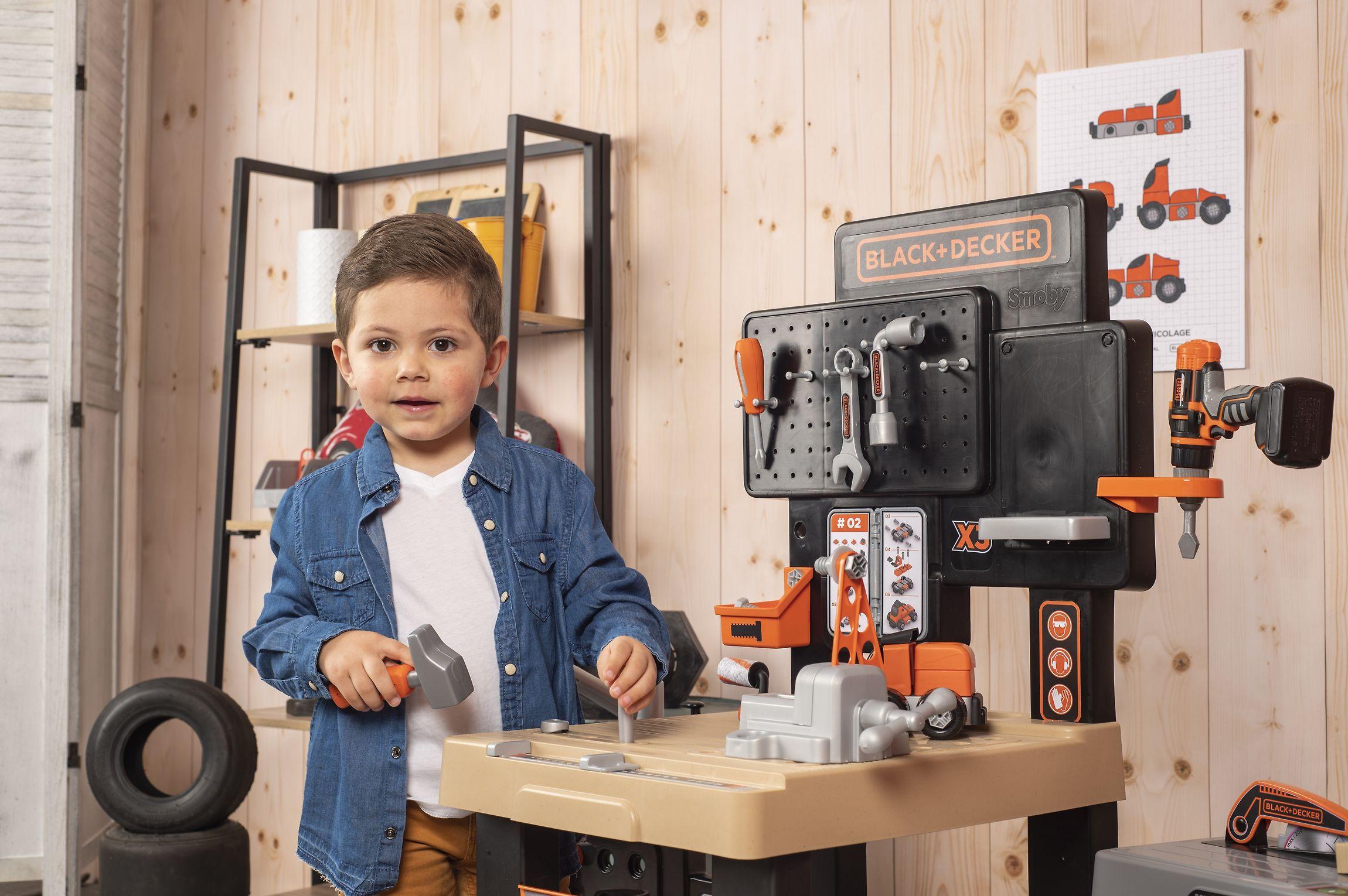 Black & Decker Smoby Profesinis žaidimų dirbtuvėlių rinkinys su įrankiais ir pjūklu