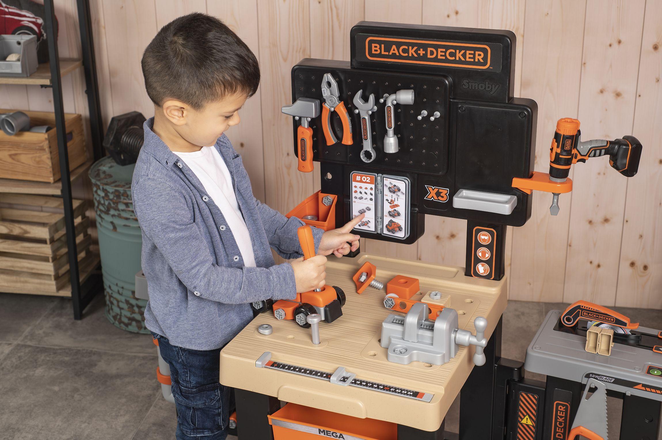 Black & Decker Smoby Profesinis žaidimų dirbtuvėlių rinkinys su įrankiais ir pjūklu