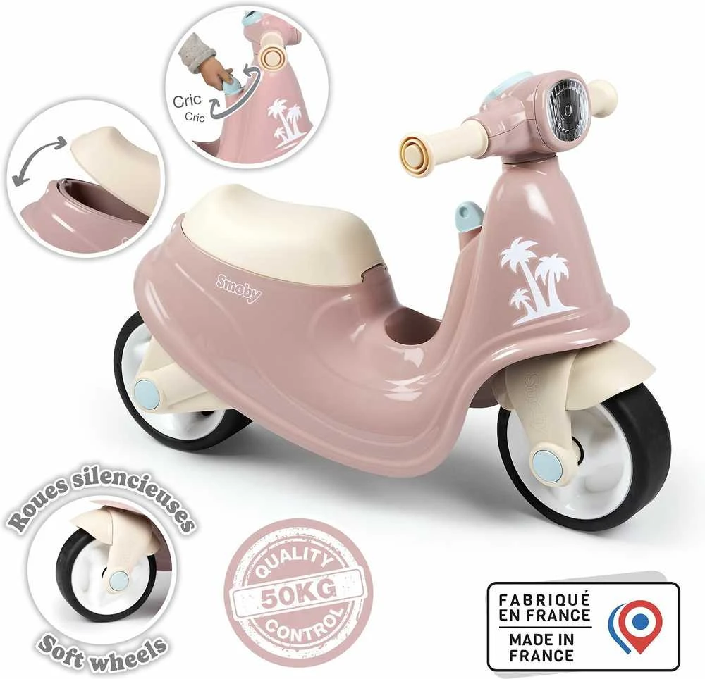 Smoby jojimo motoroleris rožinis pūlus