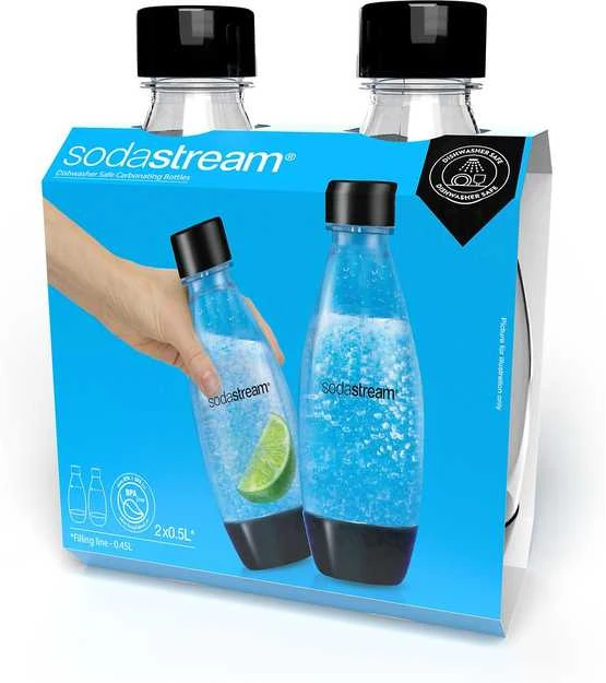Buteliukai SodaStream DWS Fuse, juodos spalvos, 2 x 0,5 l