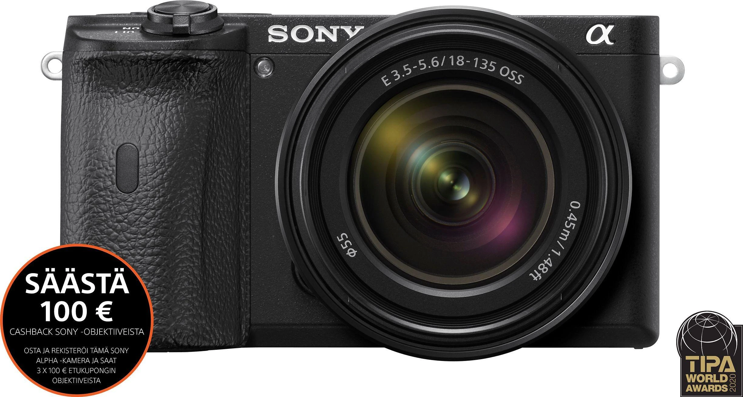 Objektyvas Sony α ILCE6600MB + 18-135mm SLR fotoaparato komplektas 24,2 MP CMOS 6000 x 4000 pikseliai Juoda