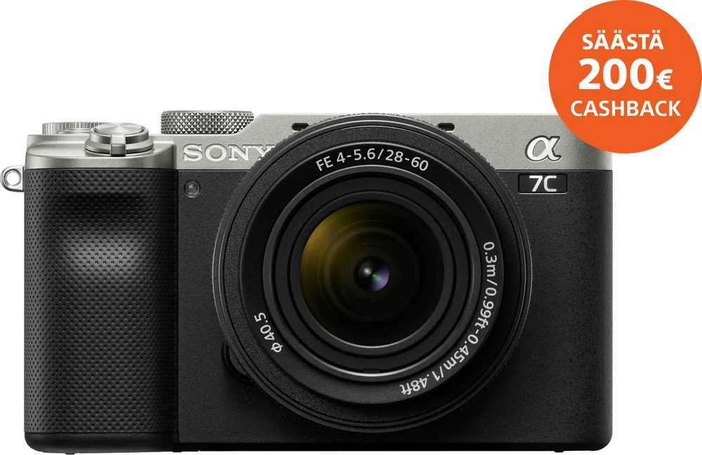 ILCE-7CL Sony Alpha A7C viso kadro beveidrodinis fotoaparatas su keičiamais objektyvais ir Sony FE 28-60 mm F4-5.6 priartinimo objektyvu, Sidabrinis | Sony | Viso kadro beveidrodinis fotoaparatas su keičiamais objektyvais ir Sony FE 28-60 mm F4-5.6 priartinimo objektyvu | Alpha A7C | Beveidrodinio fotoaparato korpusas | 24,2 MP | ISO jautrumas (maks.) 102400 | Ekrano įstrižainė 3.0" | Vaizdo įrašymas | „Wi-Fi“ | Greitas hibridinis AF | Didinimas 0,59 k. | Vaizdo ieškiklis | CMOS | Sidabrinis