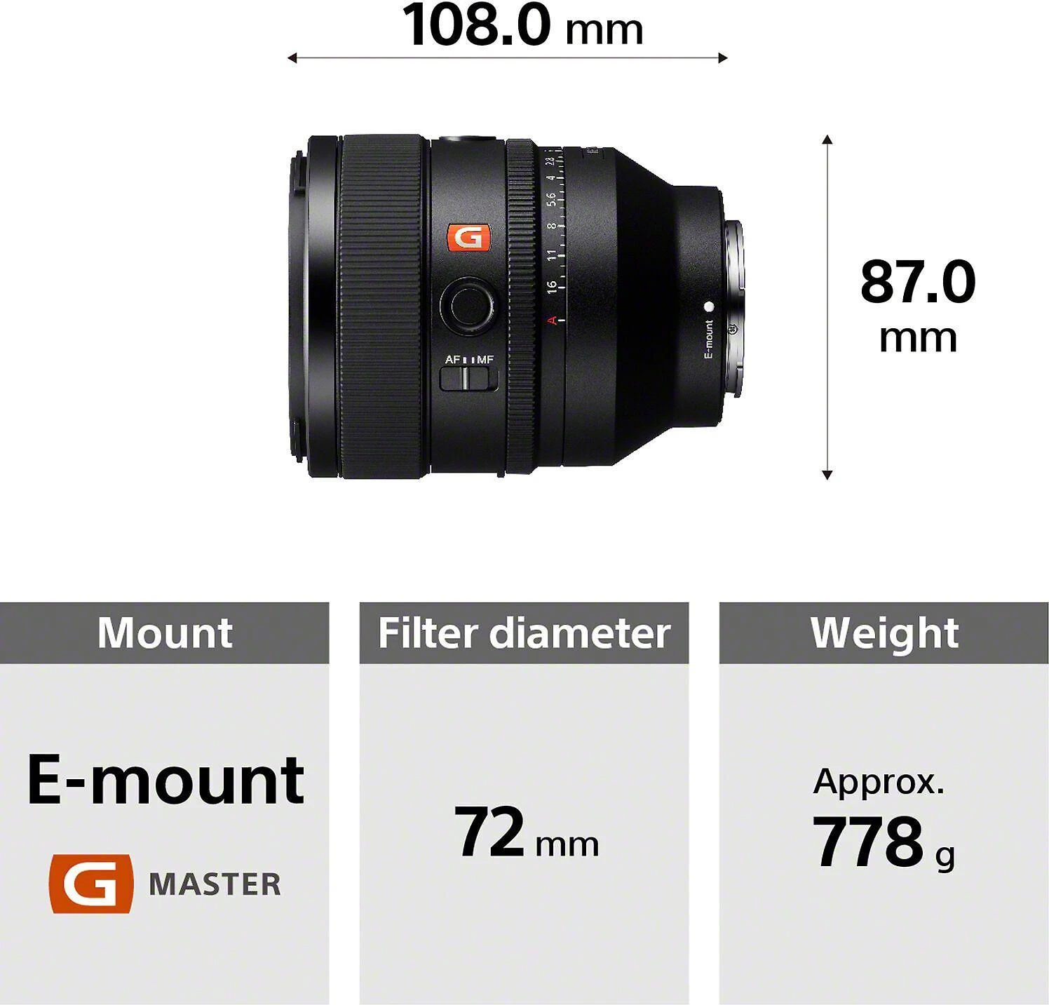 Objektyvas Sony FE 50mm F1.2 GM (Juodas) | (SEL50F12GM)