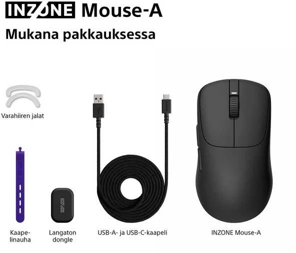 Myszka žaidimams Sony INZONE Pelė-A belaidė 30000 dpi optinė juoda