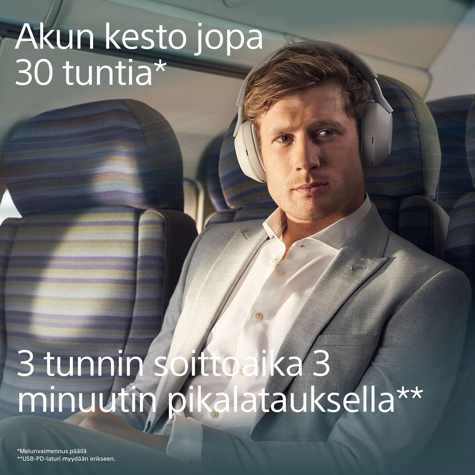 Belaidės ausinės Sony WH-1000XM5 su triukšmo slopinimo technologija, Sidabrinės