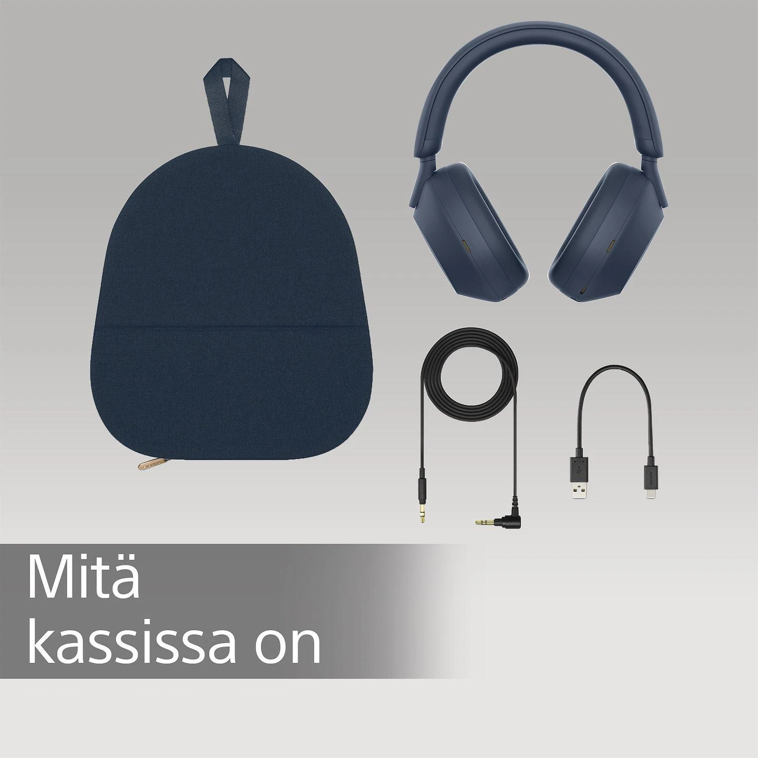 Belaidės ausinės Sony WH-1000XM5 su triukšmo slopinimo technologija, Mėlynos