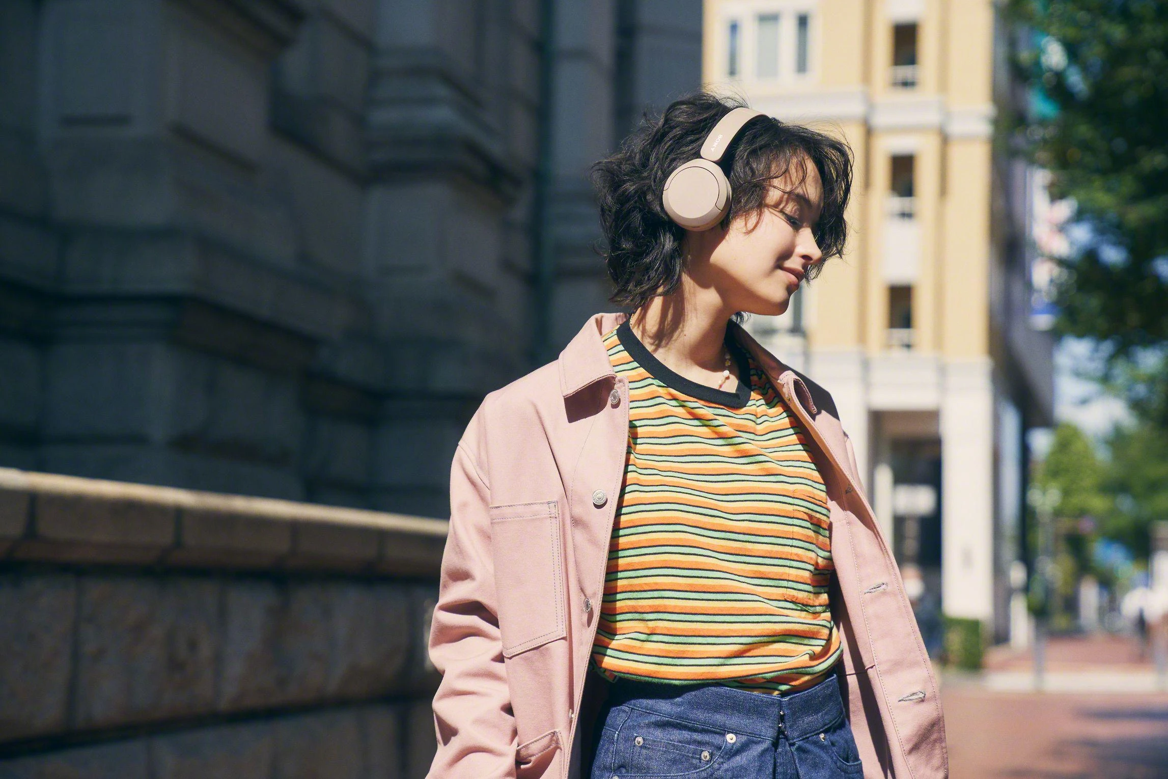Belaidės Ausinės Sony WH-CH520B, Rusvos spalvos