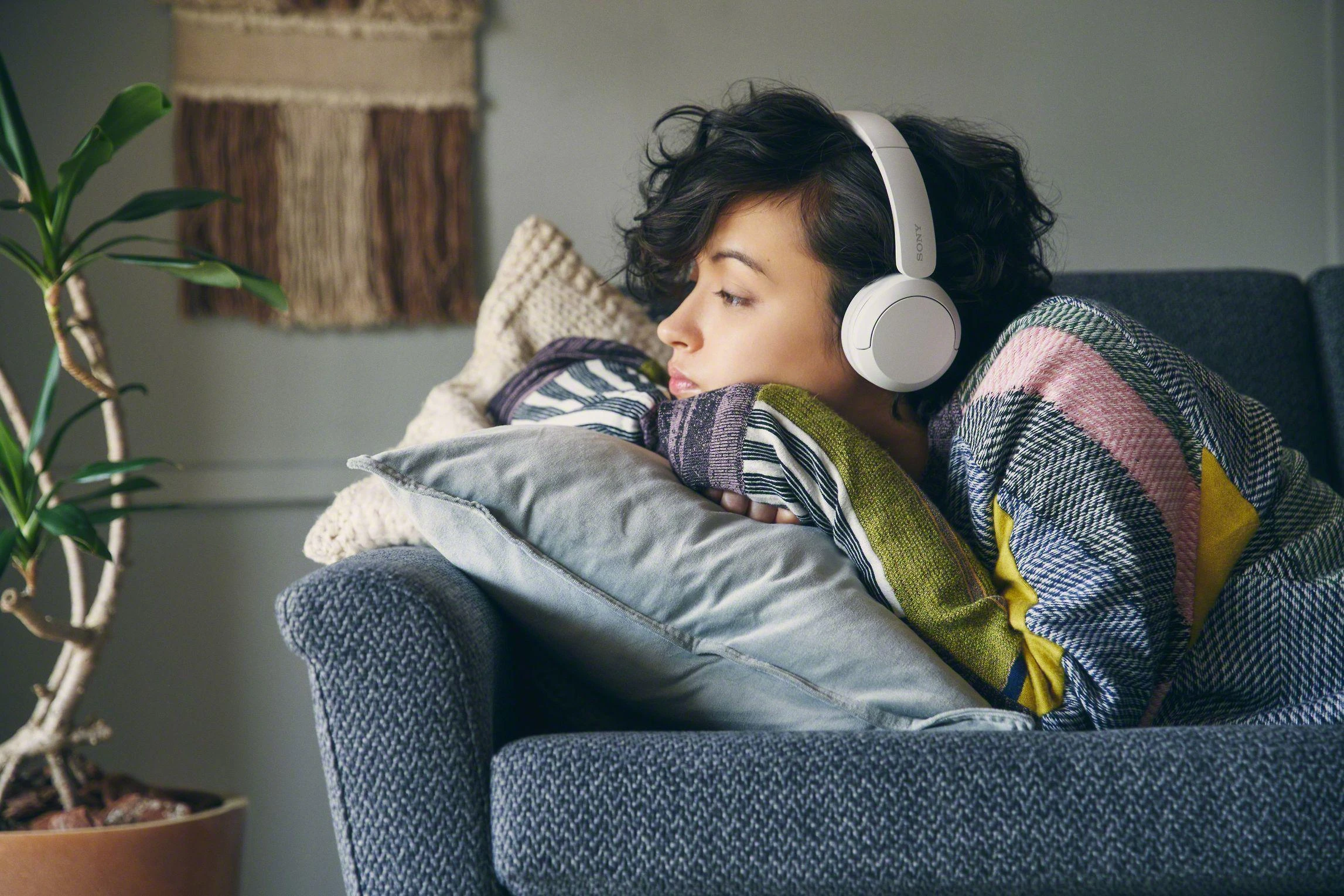 Belaidės Ausinės Sony WH-CH520W, Baltos spalvos