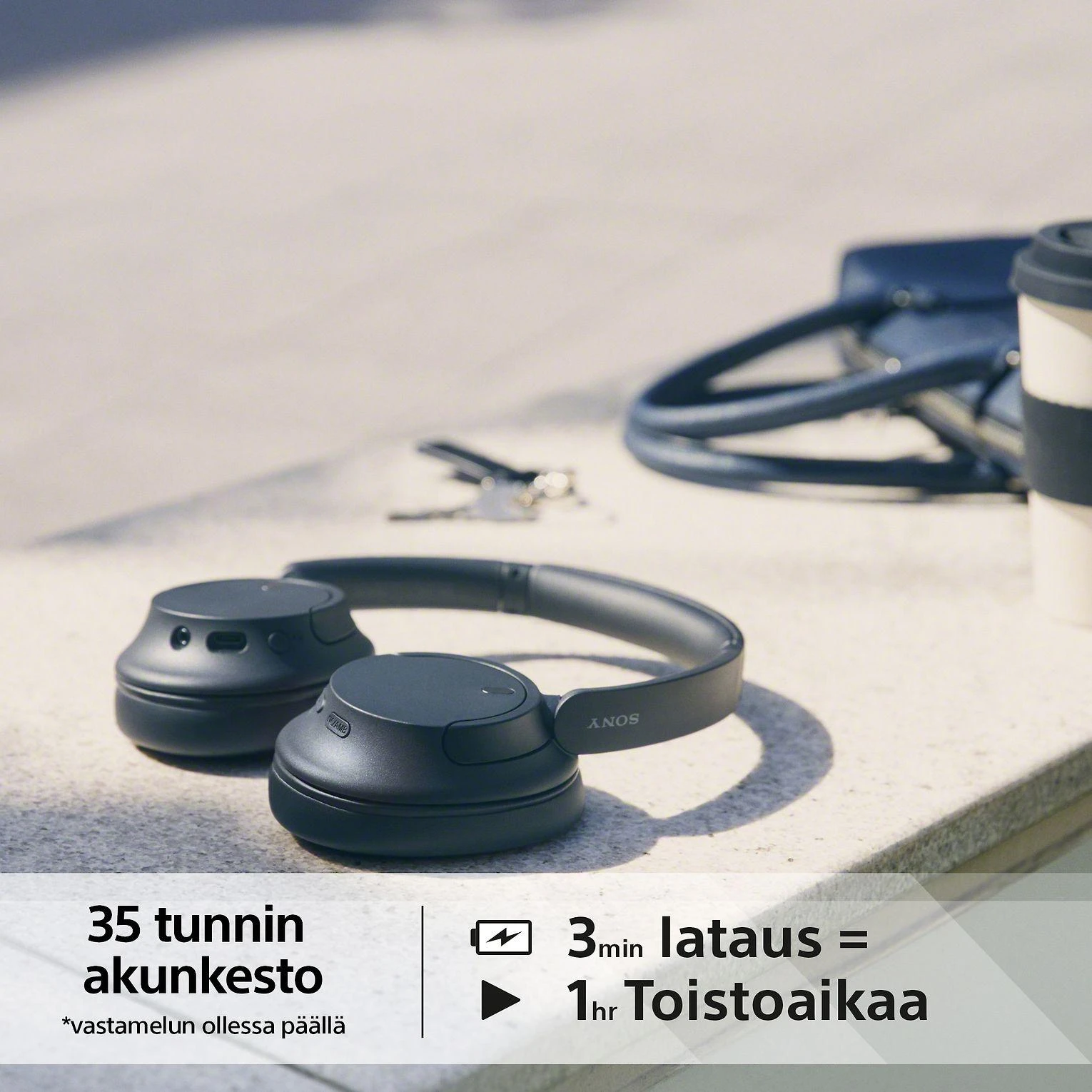 Sony WH-CH720NB belaidės ausinės, Juodos