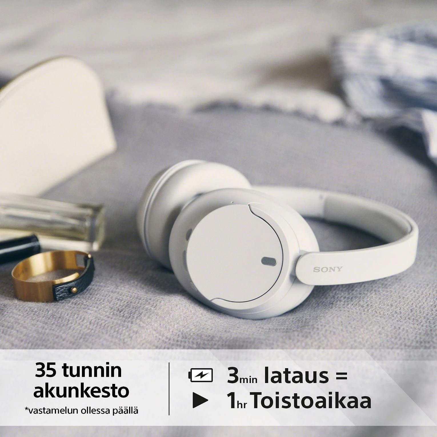 Sony WH-CH720NW belaidės ausinės, Baltos spalvos