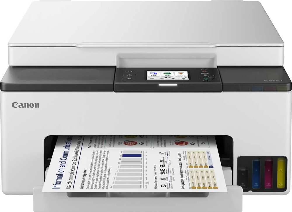 CANON MAXIFY GX1050 daugiafunkcis spalvotas rašalinis spausdintuvas, pakartotinai užpildomas, A4, 210 x 297 mm, A4, 15 atv./min., 250 lapų, USB 2.0, LAN, „Wi-Fi“.