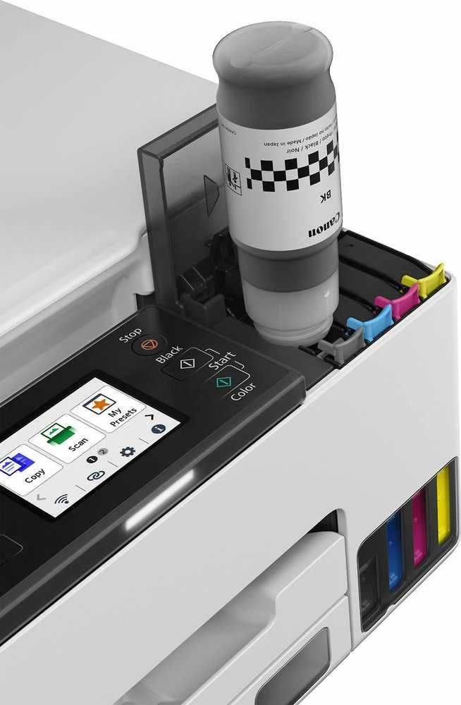CANON MAXIFY GX1050 daugiafunkcis spalvotas rašalinis spausdintuvas, pakartotinai užpildomas, A4, 210 x 297 mm, A4, 15 atv./min., 250 lapų, USB 2.0, LAN, „Wi-Fi“.