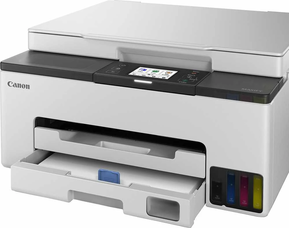 CANON MAXIFY GX1050 daugiafunkcis spalvotas rašalinis spausdintuvas, pakartotinai užpildomas, A4, 210 x 297 mm, A4, 15 atv./min., 250 lapų, USB 2.0, LAN, „Wi-Fi“.