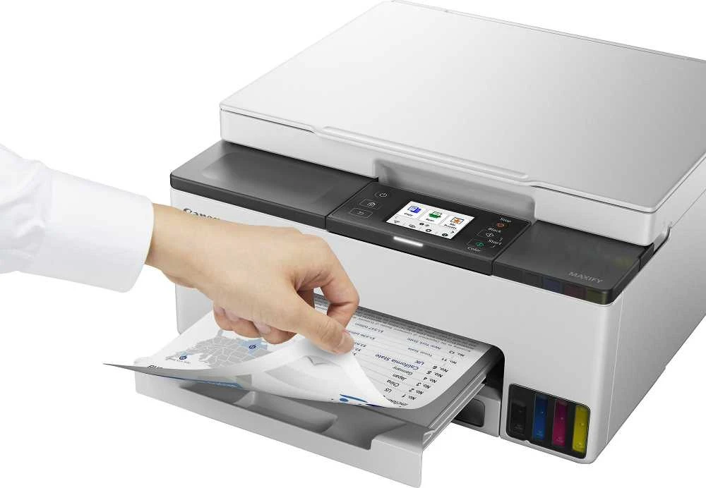 CANON MAXIFY GX1050 daugiafunkcis spalvotas rašalinis spausdintuvas, pakartotinai užpildomas, A4, 210 x 297 mm, A4, 15 atv./min., 250 lapų, USB 2.0, LAN, „Wi-Fi“.