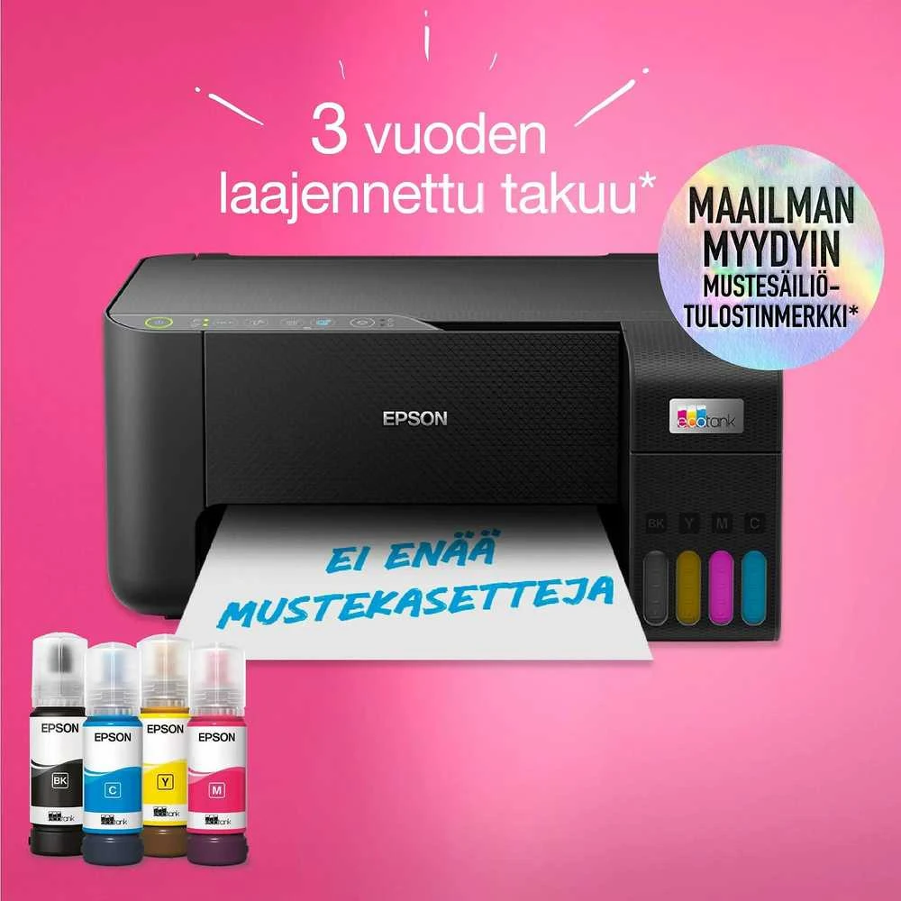 Daugiafunkcis Spausdintuvas - Epson EcoTank ET-2860 Belaidis, 100 lapų dėklas, Juoda/Spalvota