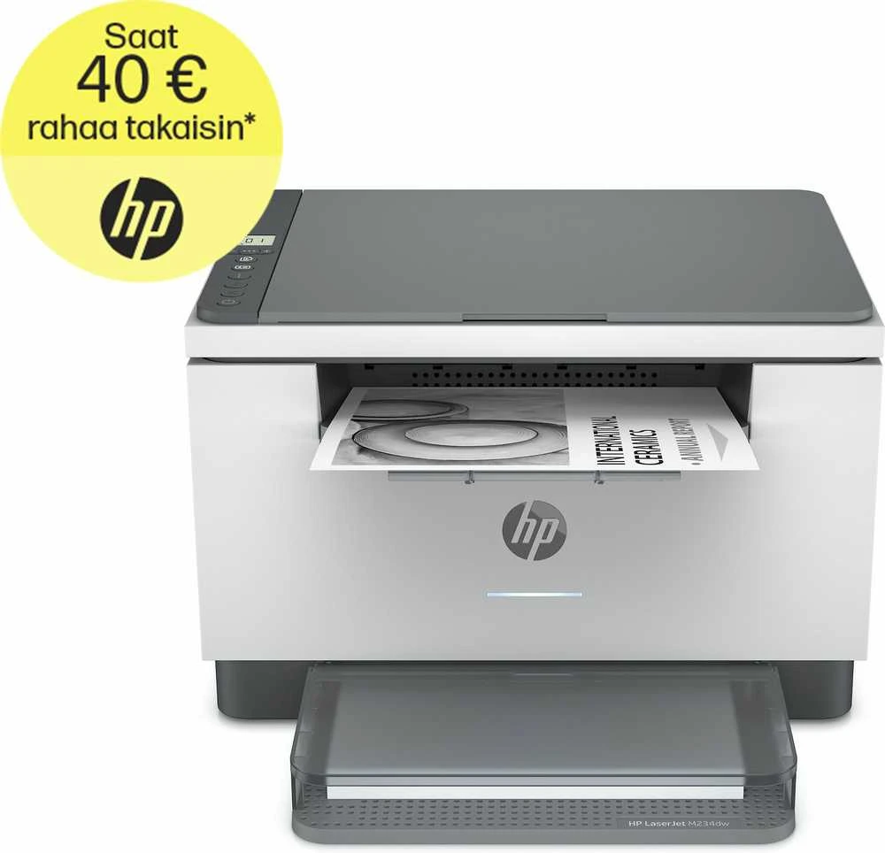 Hewlett Packard (HP) HP LaserJet MFP M234dw MFP Mono B/W lazeris Legali laikmena 29 psl/min kopija 29 ppm spausdinimas 150 lapų USB 2.0 LAN Wi-Fi šviesos bazaltas